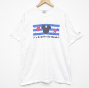 XL★古着 ヘインズ 半袖 ビンテージ Tシャツ メンズ ディズニービザカード コットン クルーネック 白 26apr02