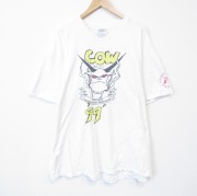 XL★古着 ヘインズ 半袖 ビンテージ Tシャツ メンズ 90年代 90s COW 大きいサイズ コットン クルーネック 白【spe】 26apr03