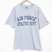 XL★古着 チャンピオン champion 半袖 ビンテージ Tシャツ メンズ 90年代 90s ミリタリー エアフォース クルーネック グレー 霜降り【spe】 26apr03
