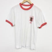 L★古着 半袖 ビンテージ Tシャツ メンズ 80年代 80s ミリタリー ビッグレッドワン クルーネック 白 リンガー【spe】 26apr04