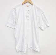 L★古着 半袖 ビンテージ Tシャツ メンズ 80年代 80s 無地 ヘンリーネック 白【spe】 26apr04