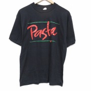 L★古着 半袖 ビンテージ Tシャツ メンズ 80年代 80s パスタ クルーネック USA製 黒【spe】 26apr25