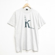 L★古着 フルーツオブザルーム 半袖 ビンテージ Tシャツ メンズ 90年代 90s インディアン クルーネック USA製 薄グレー 霜降り【spe】 26apr25