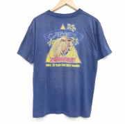 L★古着 半袖 ビンテージ Tシャツ メンズ 80年代 80s キャメル クルーネック USA製 薄紺 霜降り【spe】 26may02