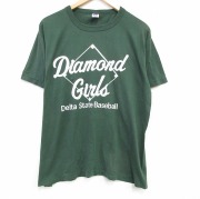 XL★古着 ラッセル 半袖 ビンテージ Tシャツ メンズ 80年代 80s ベースボール クルーネック USA製 緑【spe】 26may02