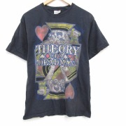 M★古着 ヘインズ 半袖 ロック バンド ビンテージ Tシャツ メンズ 00年代 00s セオリーオブアデッドマン コットン クルーネック 黒【spe】 26may02