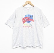 XL★古着 半袖 ビンテージ Tシャツ メンズ 90年代 90s プラネットハリウッド ディズニーワールド 大きいサイズ コットン クルーネック USA製 グレー 霜降り【spe】 26may18