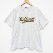 XL★古着 半袖 ビンテージ Tシャツ メンズ 90年代 90s ビッグロゴ 大きいサイズ クルーネック グレー 霜降り【spe】 26may21