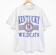 XL★古着 半袖 ビンテージ Tシャツ メンズ 00年代 00s ケンタッキーワイルドキャッツ カレッジ コットン クルーネック グレー 霜降り【spe】 26may30