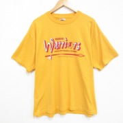 XL★古着 ヘインズ 半袖 ビンテージ Tシャツ メンズ 90年代 90s インディアン 大きいサイズ クルーネック USA製 イエロー【spe】 26jun01