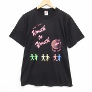 L★古着 ジャージーズ 半袖 ビンテージ Tシャツ メンズ 80年代 80s Youth クルーネック USA製 ブラック【spe】 26jun01