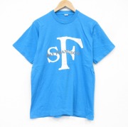 M★古着 半袖 ビンテージ Tシャツ メンズ 90年代 90s サンフランシスコ コットン クルーネック ブルー【spe】 26jun09