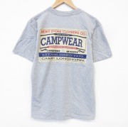 L★古着 半袖 ビンテージ Tシャツ メンズ 90年代 90s キャンプウェア コットン クルーネック USA製 グレー 霜降り【spe】 26jun10