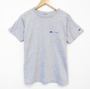 L★古着 チャンピオン champion 半袖 ビンテージ Tシャツ メンズ 80年代 80s ワンポイントロゴ クルーネック USA製 グレー 霜降り【spe】 26jun16