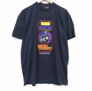 XL★古着 半袖 ビンテージ Tシャツ メンズ 90年代 90s ディズニー ディックトレイシー コットン クルーネック USA製 ネイビー【spe】 26jun22