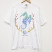 XL★古着 フルーツオブザルーム 半袖 ビンテージ Tシャツ メンズ 90年代 90s タツノオトシゴ クルーネック USA製 ホワイト【spe】 26jun23