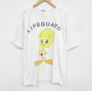 XL★古着 半袖 ビンテージ Tシャツ メンズ 90年代 90s ルーニーテューンズ トゥイーティー 大きいサイズ コットン クルーネック USA製 ホワイト【spe】 26jun25