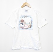 XL★古着 オニータ ONEITA 半袖 ビンテージ Tシャツ メンズ 90年代 90s メアリーエンゲルブライト 大きいサイズ コットン クルーネック ホワイト【spe】 26jun26
