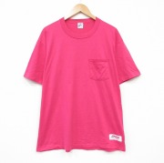 XL★古着 ジャージーズ  半袖 ビンテージ Tシャツ メンズ 90年代 90s 無地 胸ポケット付き クルーネック USA製 ピンク【spe】 26jun29