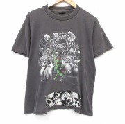 XL★古着 Changes 半袖 ビンテージ Tシャツ メンズ 90年代 90s マペッツ カーミット 大きいサイズ コットン クルーネック USA製 グレー【spe】 26jun29