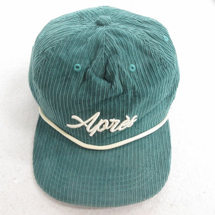 中古 キャップ Apres 刺繍 コーデュロイ コットン 緑 グリーン 25jun30