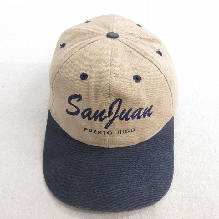 中古 キャップ サンファン 刺繍 ツートンカラー ベージュ カーキ 【spe】 25jul01