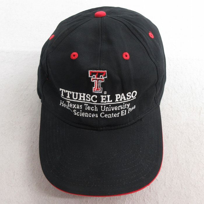 中古 キャップ テキサステック 刺繍 コットン 黒 ブラック 25jul01