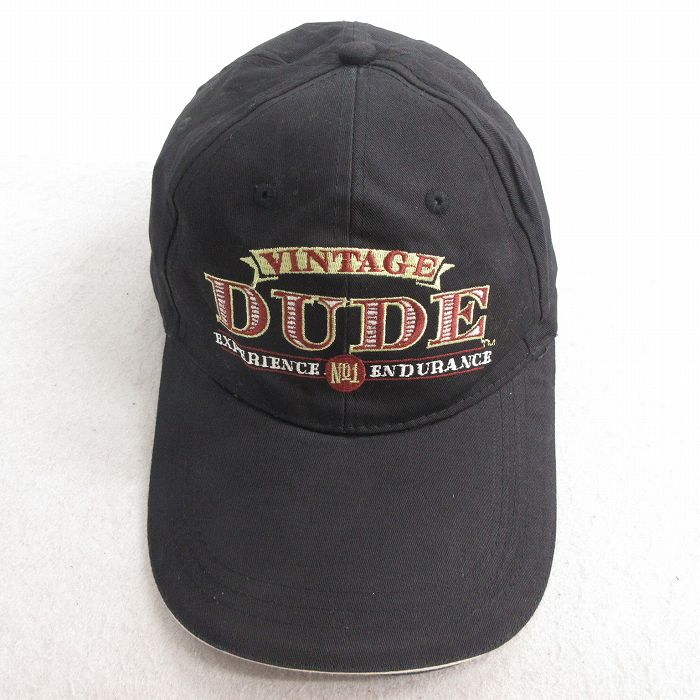 中古 キャップ DUDE 刺繍 コットン 黒 ブラック 25jul01