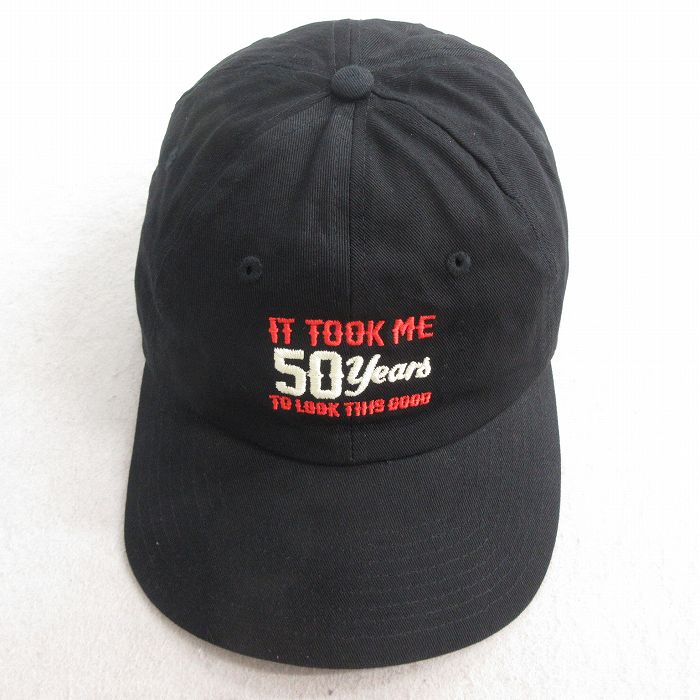 【20%OFF】中古 キャップ 50years 刺繍 コットン 黒 ブラック 25jul01