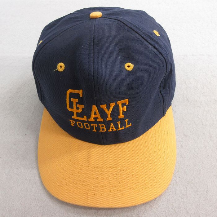 中古 キャップ フットボール 刺繍 ツートンカラー 紺 ネイビー 25jul01