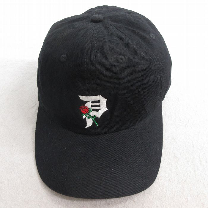 中古 キャップ P 刺繍 コットン 黒 ブラック 25jul01