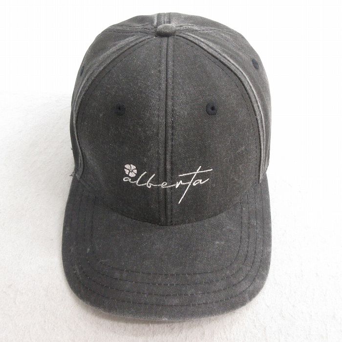 中古 キャップ aldenta 刺繍 コットン 黒 ブラック 25jul01