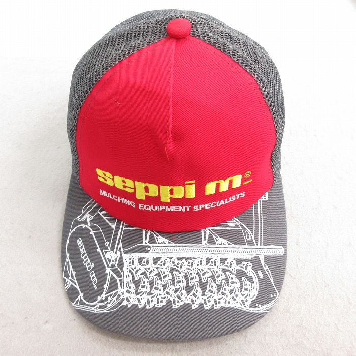 中古 メッシュ キャップ Seppi 刺繍 ツートンカラー 赤 レッド 25jul01