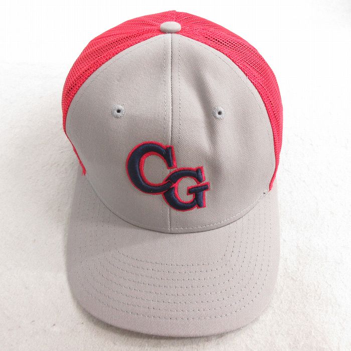中古 メッシュ キャップ CG 刺繍 ツートンカラー グレー 25jul01