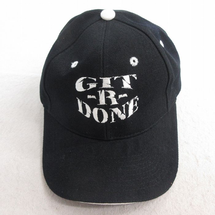 中古 キャップ GIT 刺繍 黒 ブラック 25jul03