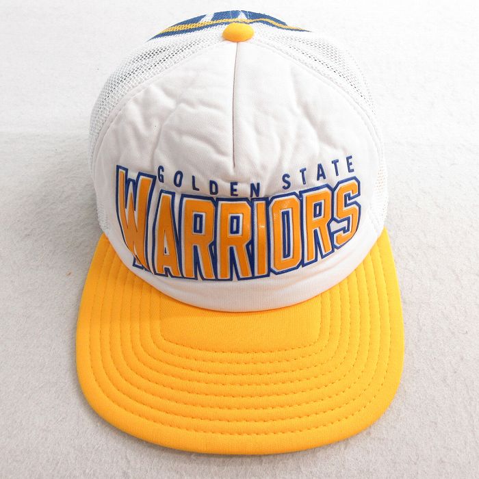 中古 アディダス adidas メッシュ キャップ NBA ゴールデンステイトウォリアーズ ツートンカラー 黄 イエロー バスケットボール 25jul03