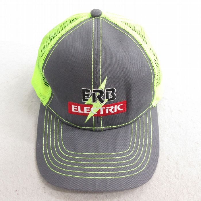 中古 メッシュ キャップ ERB 刺繍 ツートンカラー グレー 25jul03