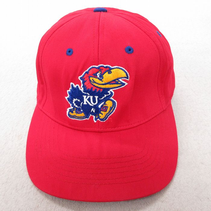 中古 キャップ カンザスジェイホークス 刺繍 コットン 赤 レッド 25jul08