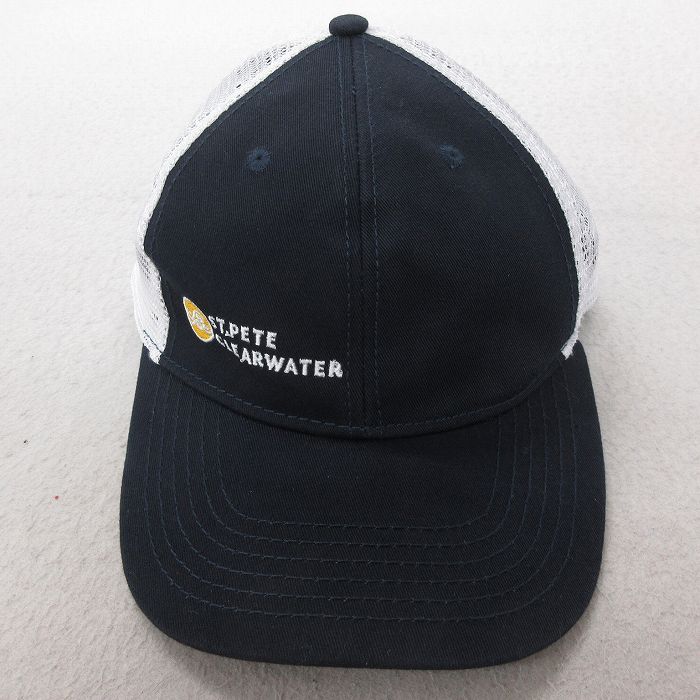 【50%OFF】中古 メッシュ キャップ クリアウォーター 刺繍 ツートンカラー 黒 ブラック 25jul08