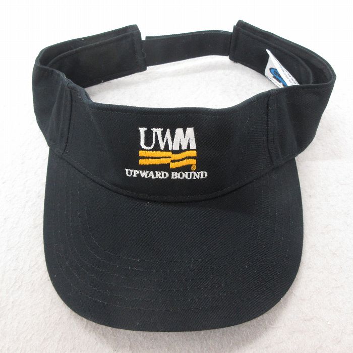 中古 サンバイザー UWM 刺繍 コットン 黒 ブラック 25jul08