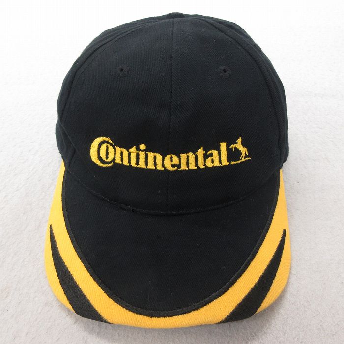 中古 キャップ コンチネンタル 刺繍 ツートンカラー コットン 黒 ブラック 25jul08