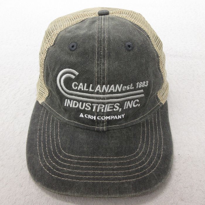中古 メッシュ キャップ CALL 刺繍 ツートンカラー グレー 25jul08