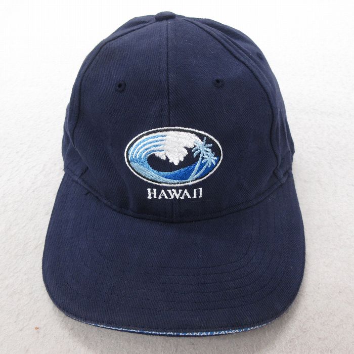 中古 キャップ ハワイ 刺繍 コットン 紺 ネイビー 25jul08