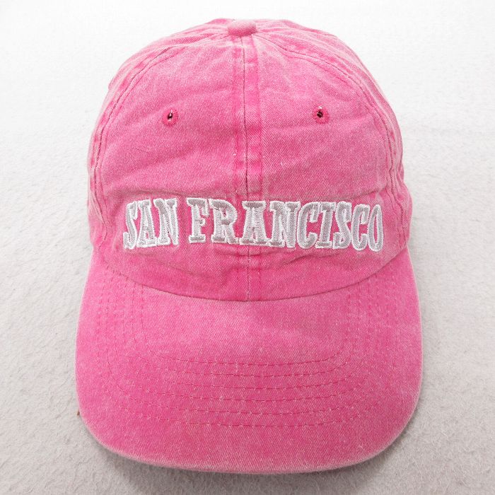 中古 キャップ サンフランシスコ 刺繍 コットン ピンク 25jul08
