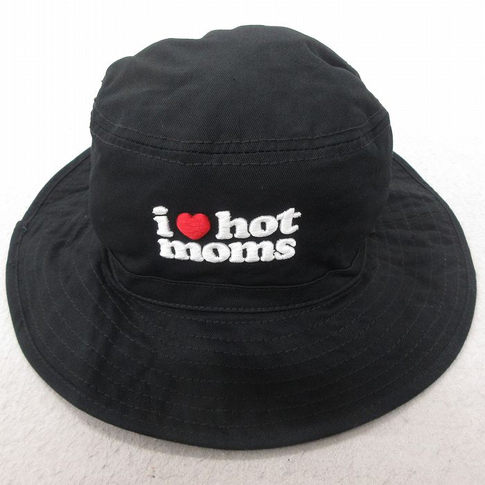 【20%OFF】中古 ハット moms 刺繍 コットン 黒 ブラック 25jul15