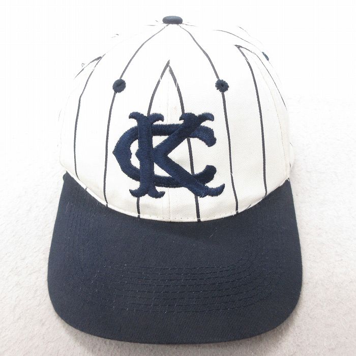 中古 キャップ ニグロリーグ カンザスシティモナークス コットン 白 ホワイト ストライプ 25jul15