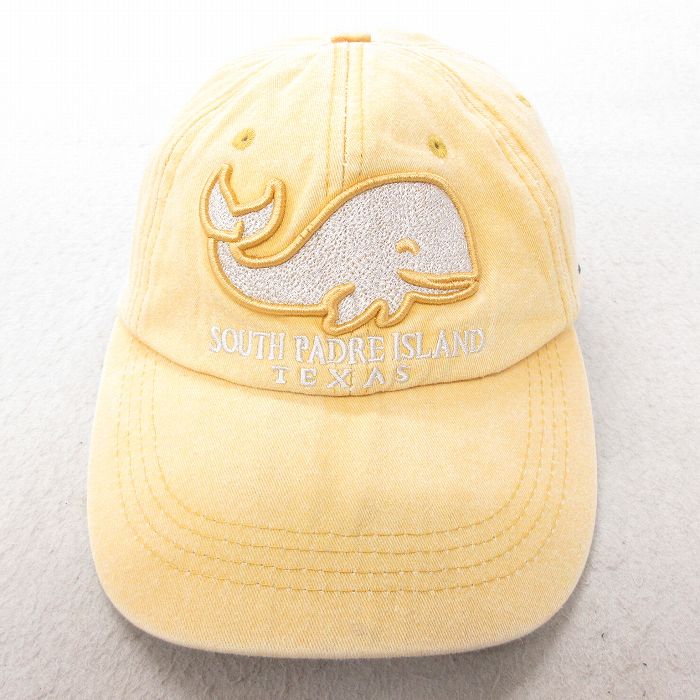 中古 キャップ クジラ 刺繍 コットン 黄 イエロー 25jul15