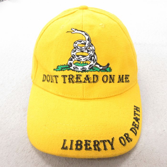 中古 キャップ ヘビ 刺繍 コットン 黄 イエロー 25jul15
