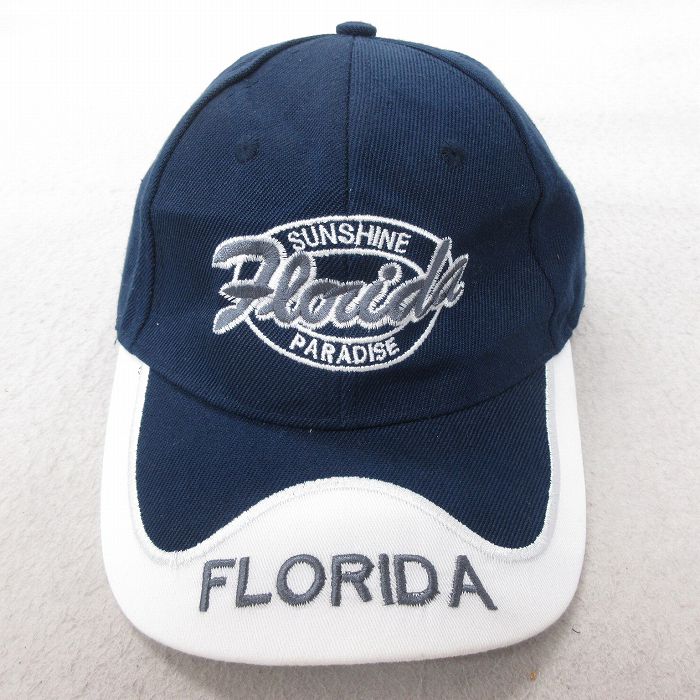 【50%OFF】中古 キャップ フロリダ 刺繍 ツートンカラー 紺 ネイビー 25jul16