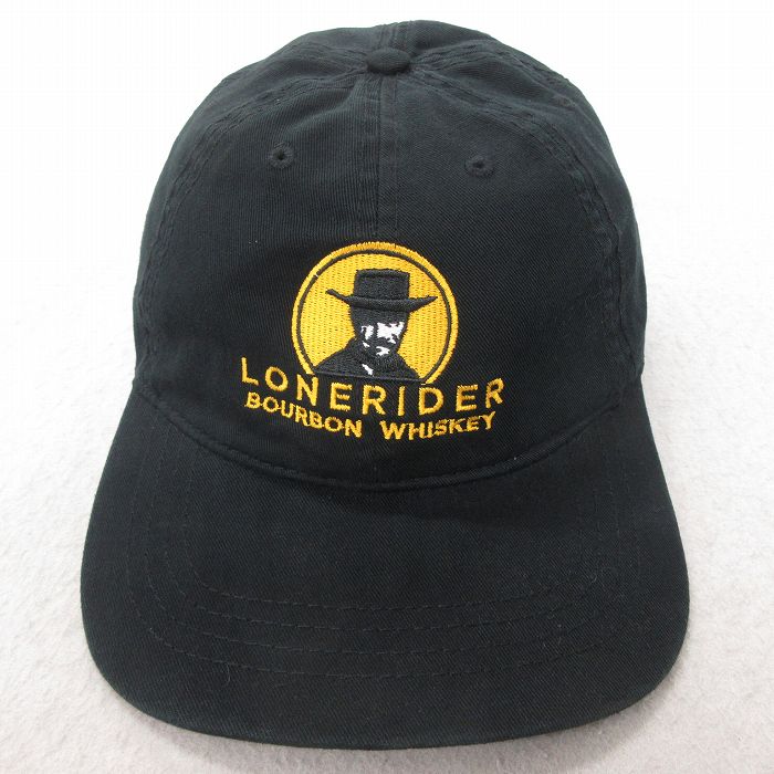 中古 キャップ LONERIDER 刺繍 コットン 黒 ブラック 25jul16